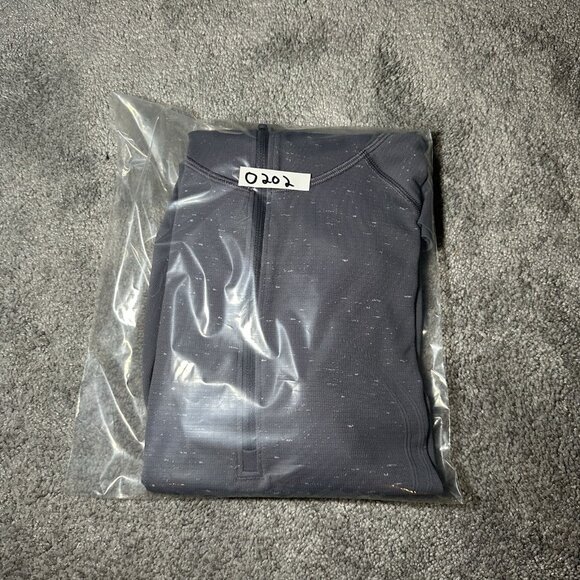 Lululemon Swiftly Tech Hooded 1/2 Zip Long Sleeve Size 10 Nebula Grey White Read - Picture 14 of 14